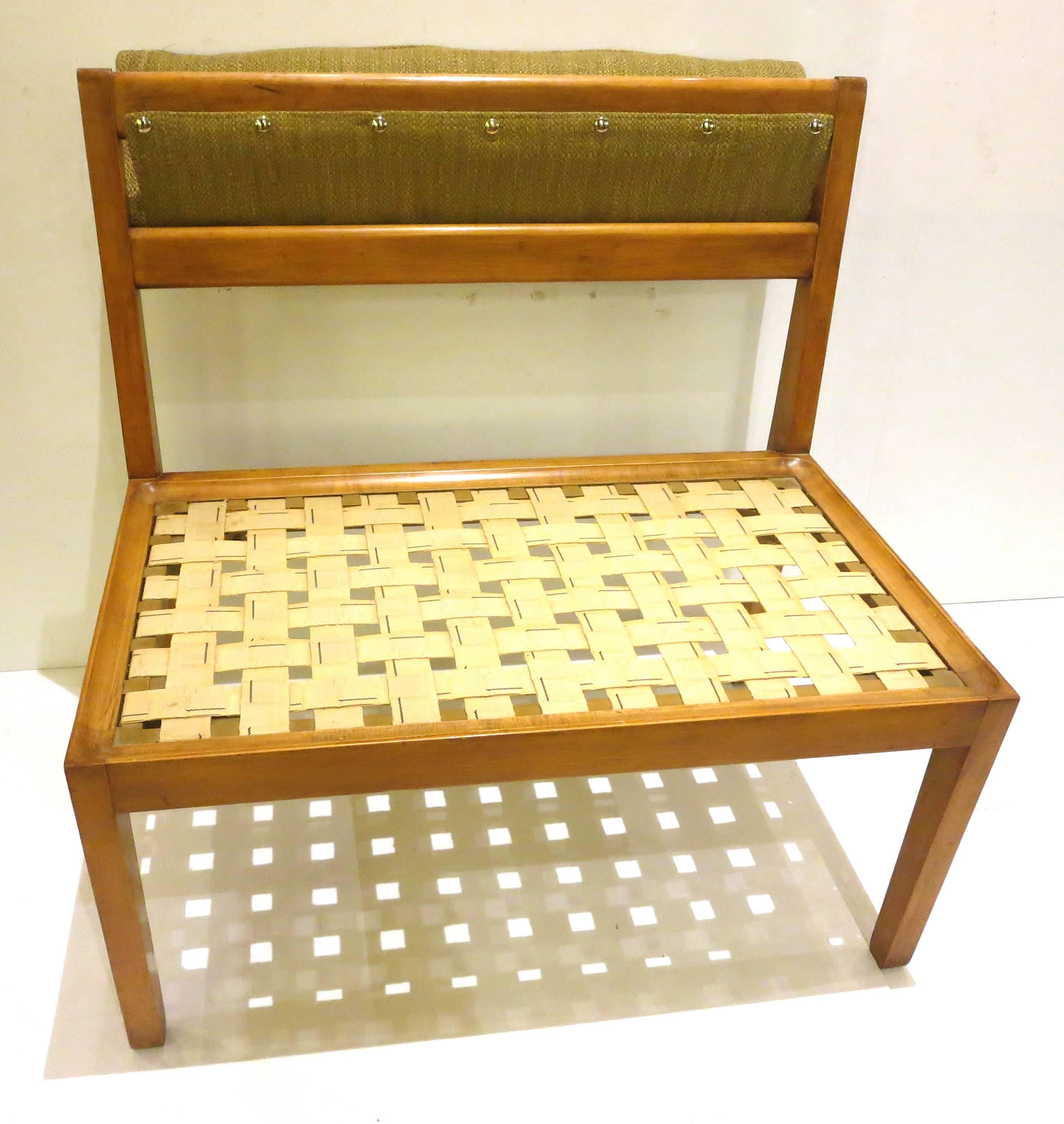 1950s American Mid-Century Modern Pair of Walnut Picnic Small Benches 2