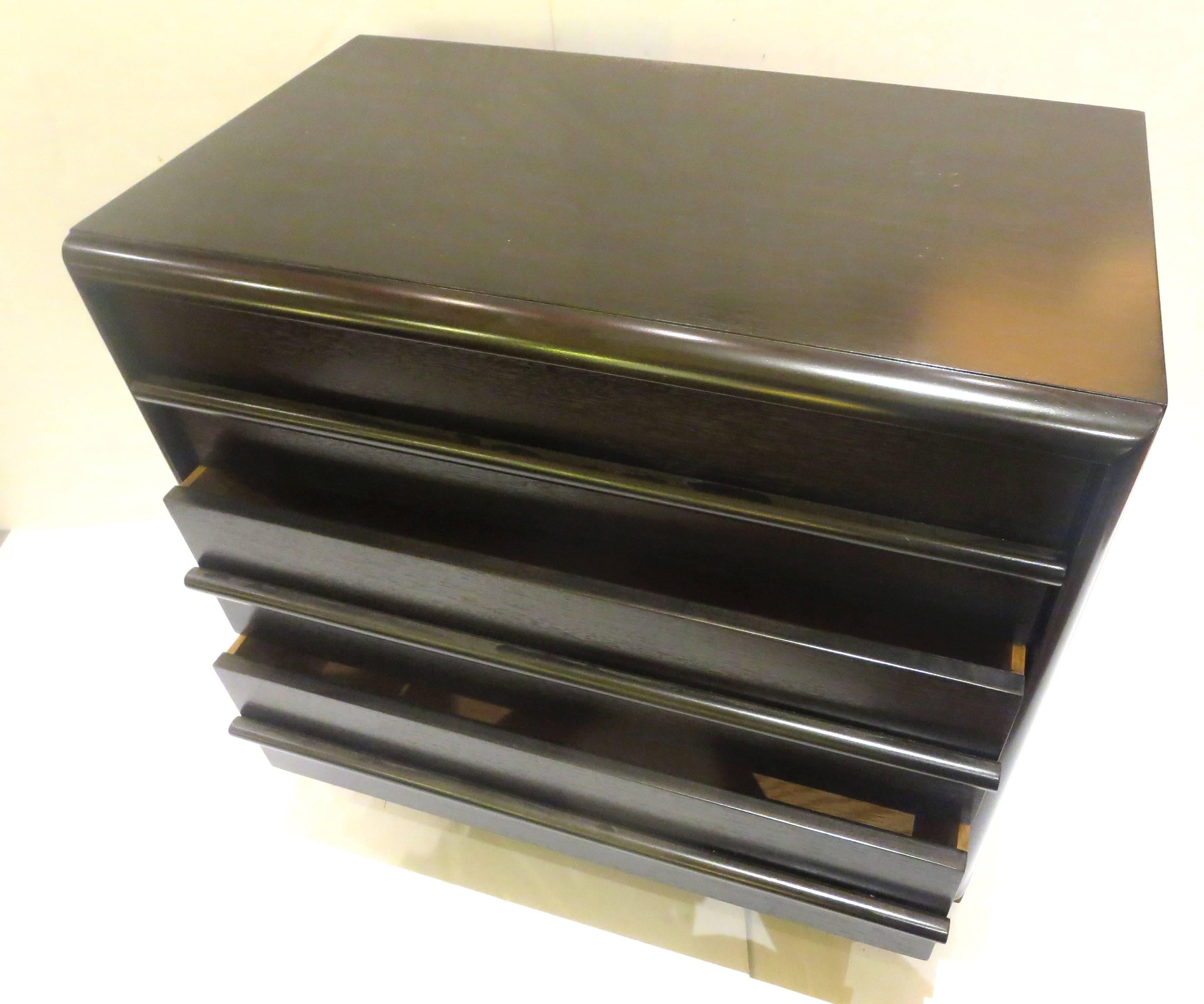 1950s American Modern Ebonized Mahogany Small Dresser by Robsjohn-Gibbings In Excellent Condition In San Diego, CA