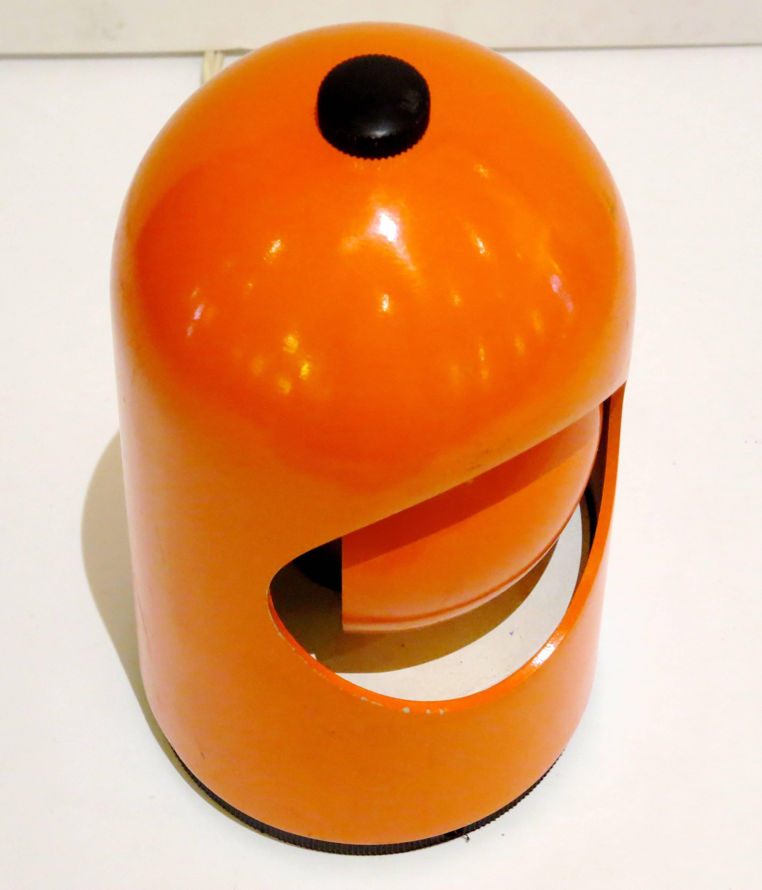 American 1960s Space Age Orange Eclipse Lamp Designed by Joe Colombo for Lightolier