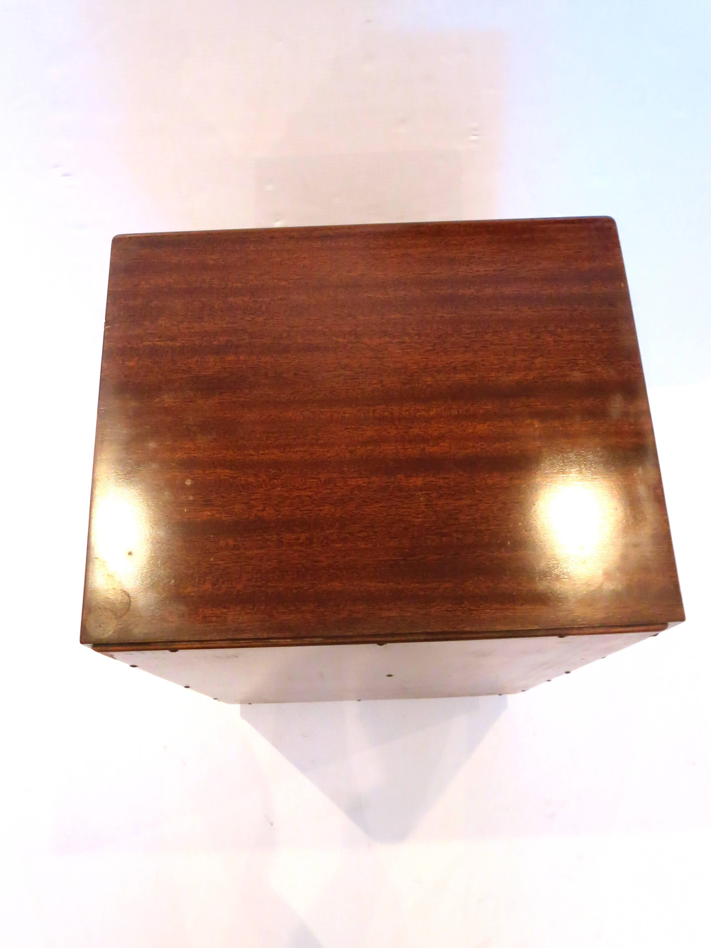 Leather American Modern Single Nightstand Designed by Edward Wormley for Dunbar
