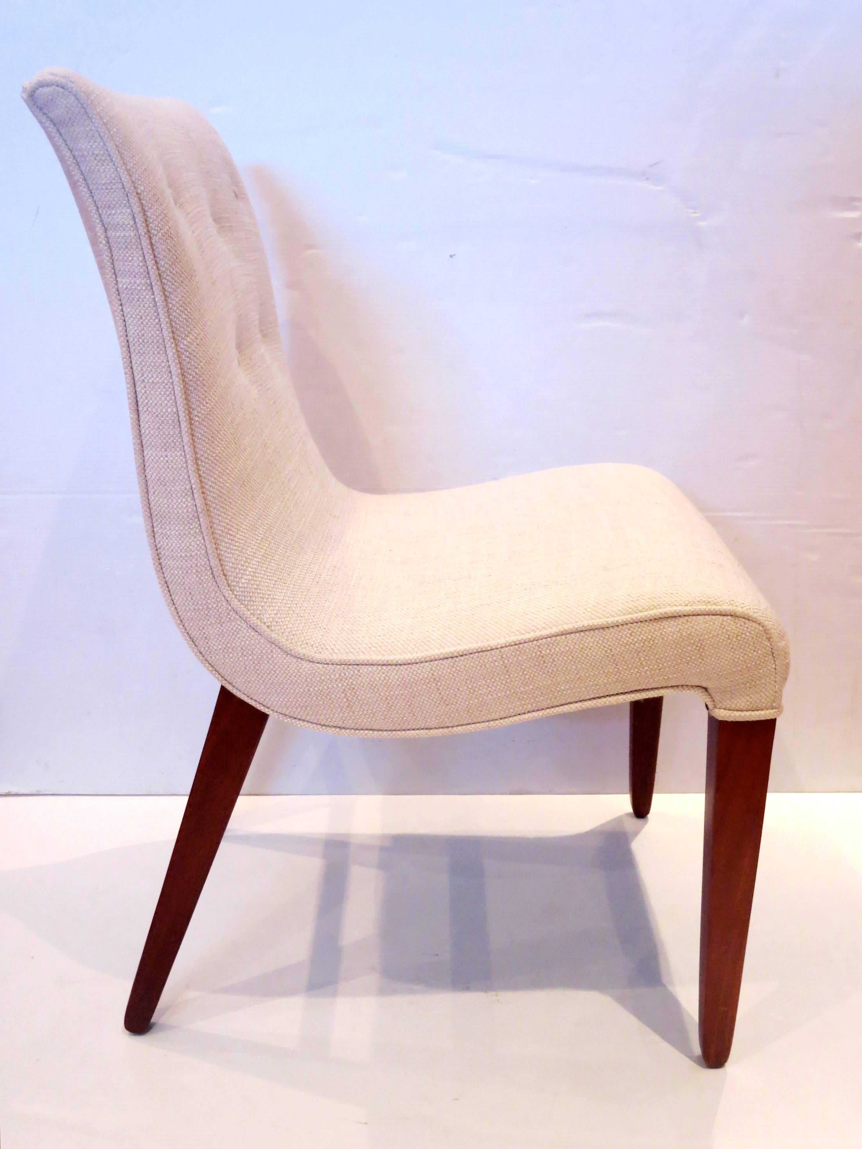 20th Century Mid-Century Modern Set of Four Dunbar Dinning Chairs Design by Edward Wormley