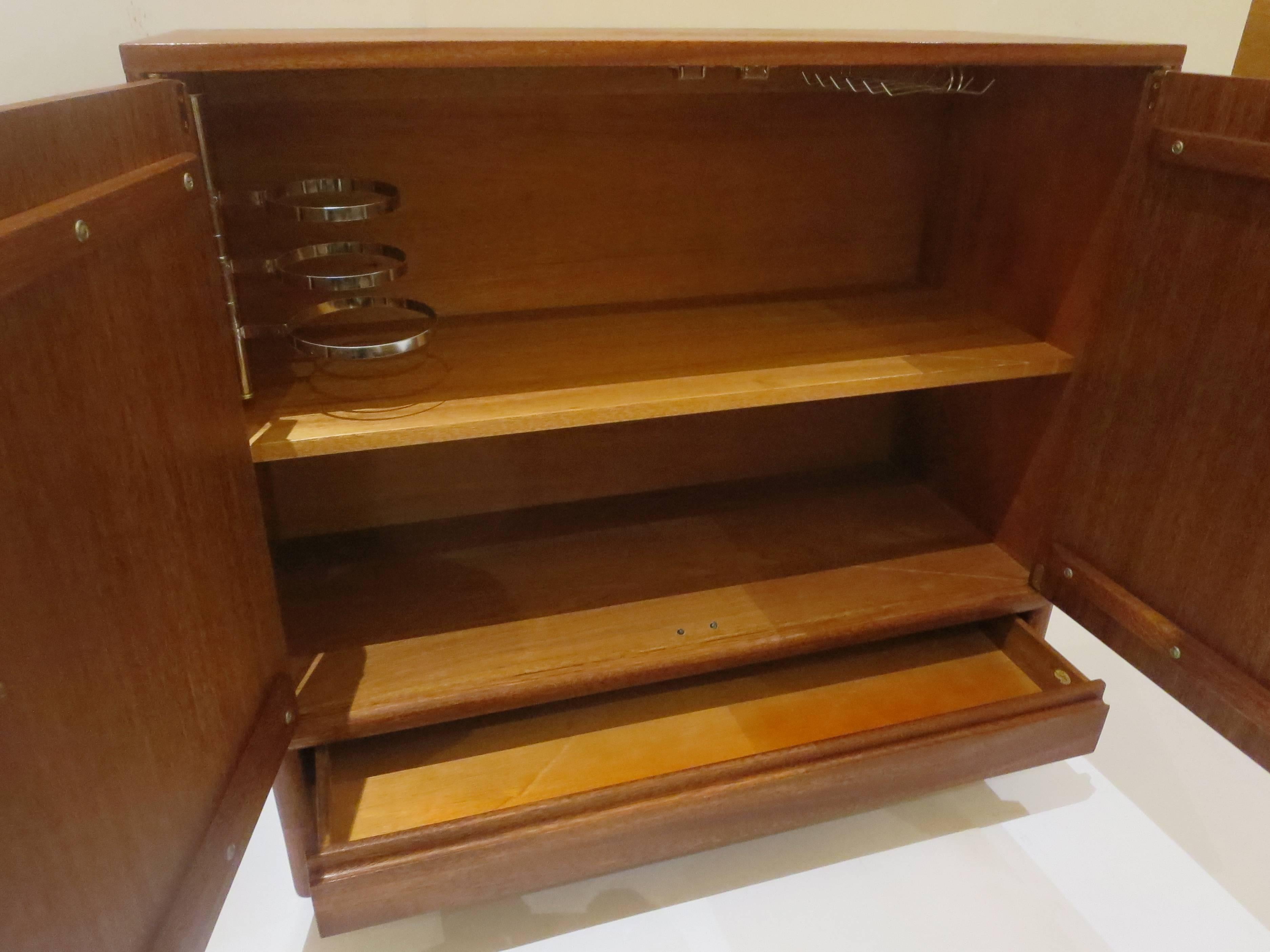 20th Century 1950s American Mid-Century Mahogany Rare Bar Cabinet by Brown Saltman