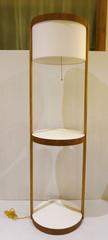 1960s American Modern Table Floor Lamp in Walnut and White Laminate