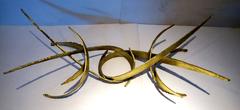Brutalist Cocktail Table Base with Gold Finish after Silas Seandel