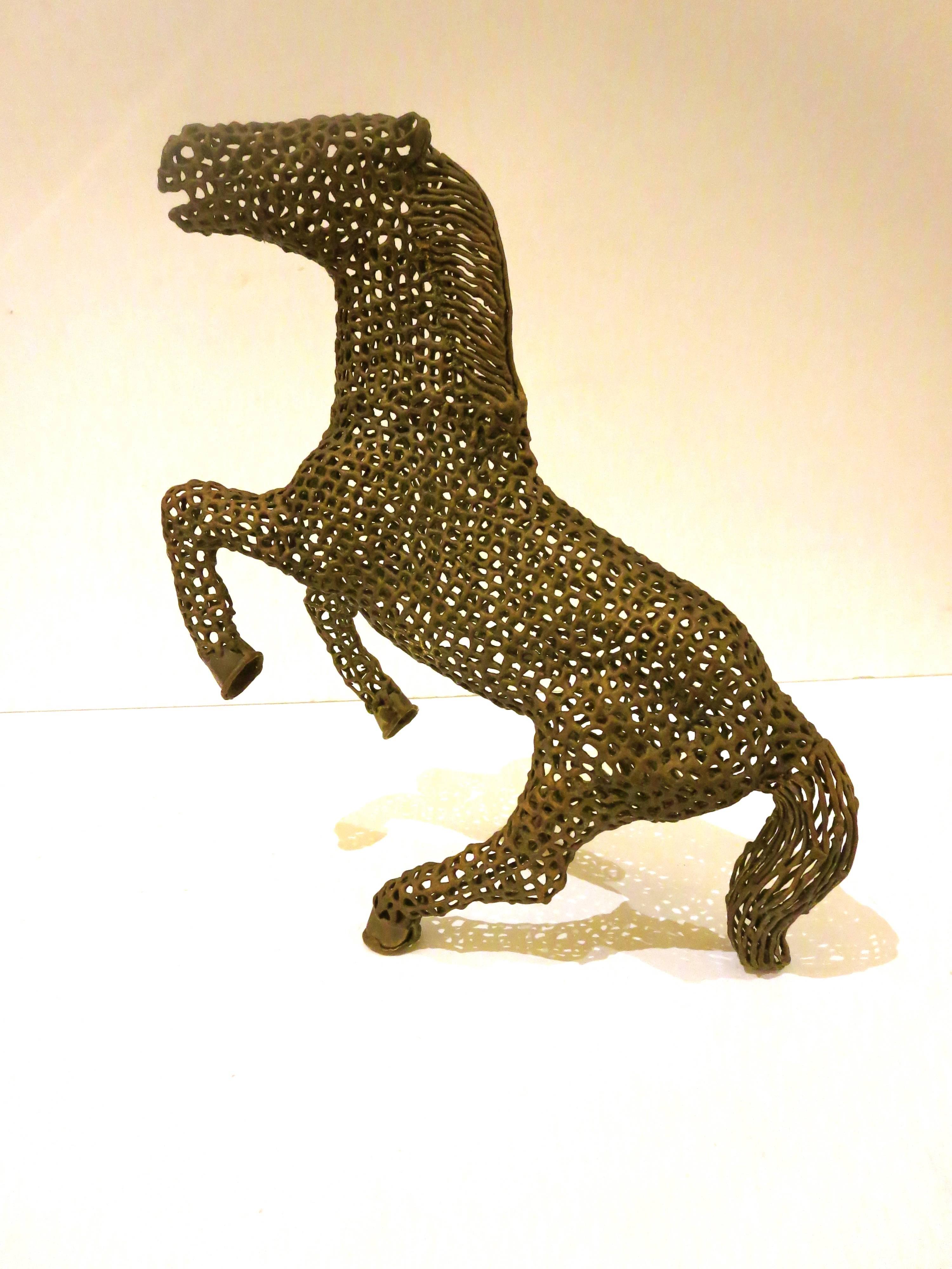 1970s Brass Horse Sculpture Atributed to Mexican Artist Luciano Bustamante In Excellent Condition In San Diego, CA