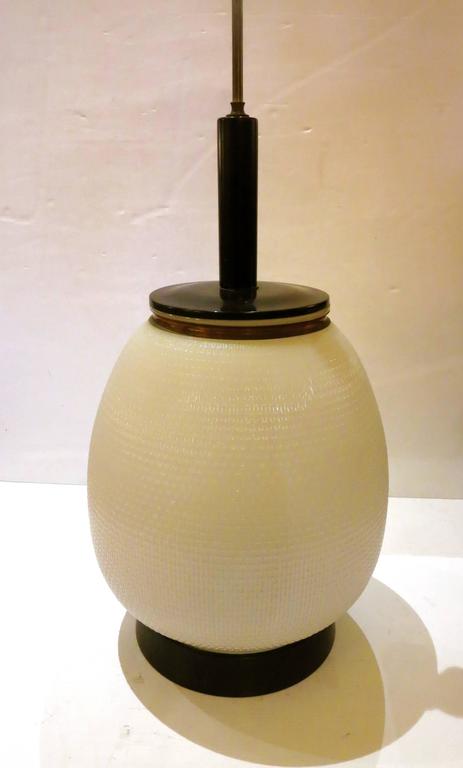 Striking Milk Glass Antique Street Lamp Base by Westinghouse Table Lamp In Excellent Condition For Sale In San Diego, CA