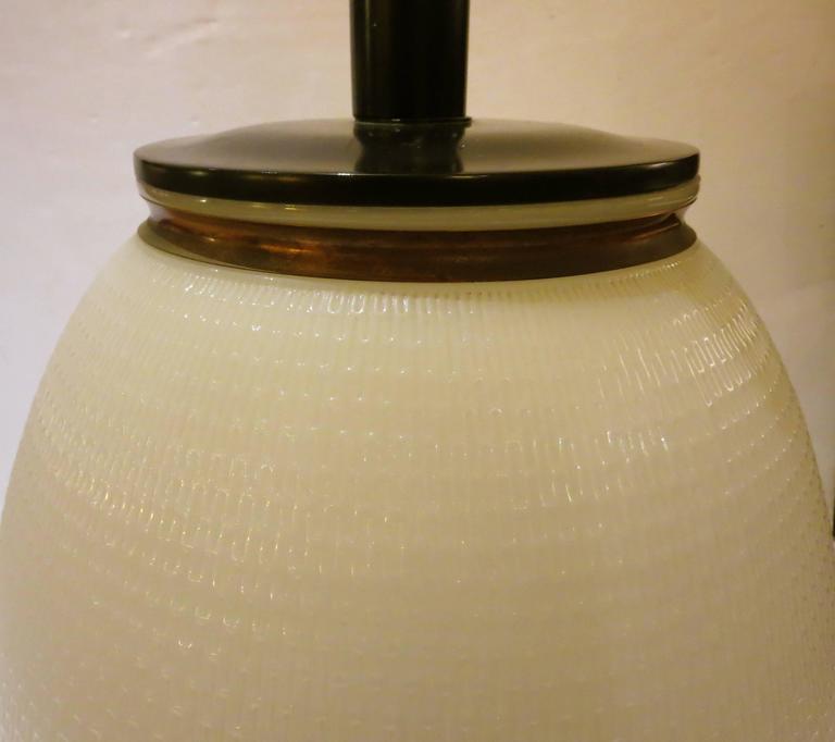 20th Century Striking Milk Glass Antique Street Lamp Base by Westinghouse Table Lamp For Sale