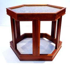 Mid-Century American Hexagon End Table Design by John Keal for Brown Saltman