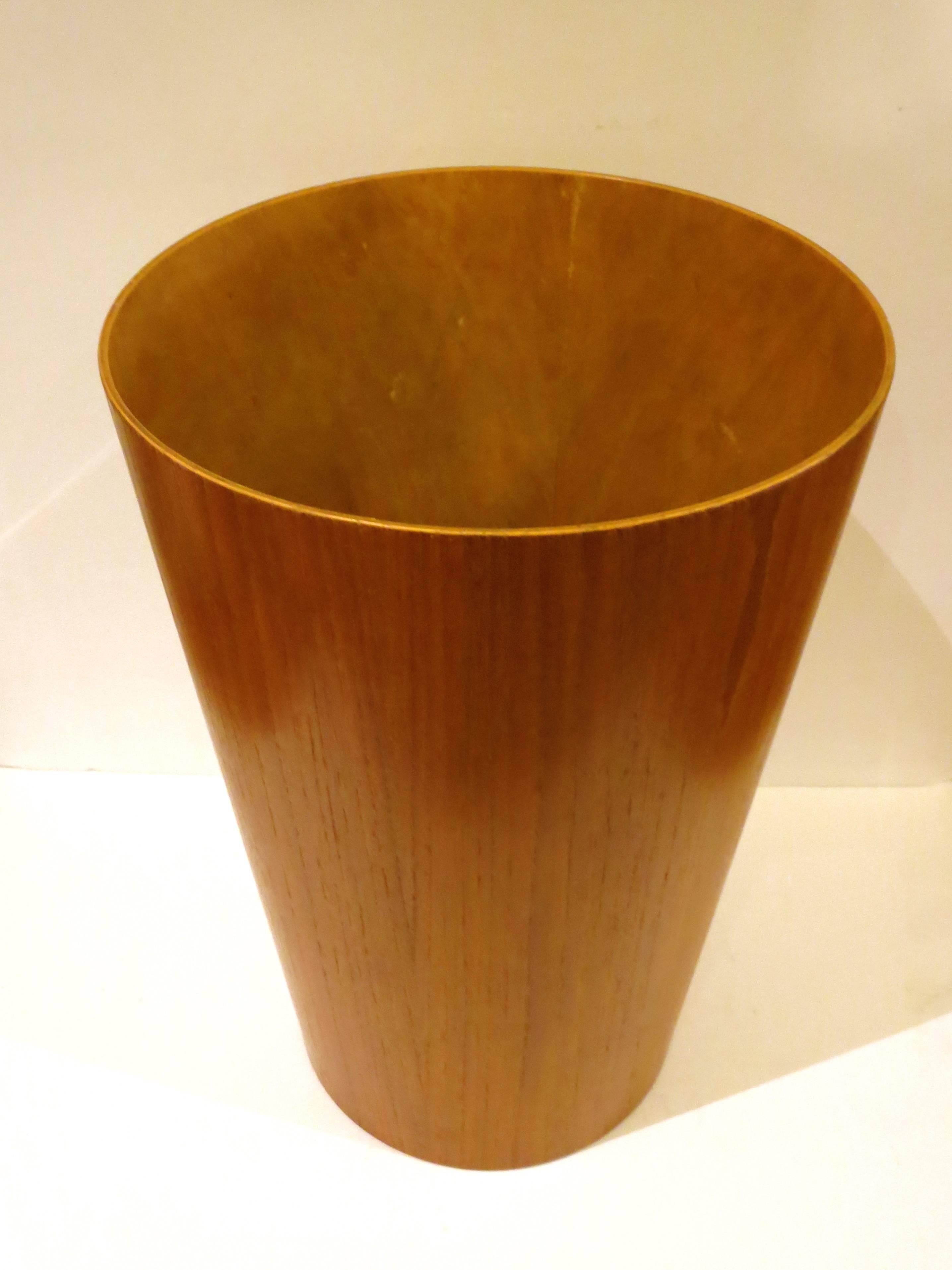 Swedish Danish Modern Teak Wastebasket by Martin Aberg for Servex