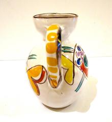Pair of Ceramic Hand-Painted Vase and Pitcher by DeSimone, Italy