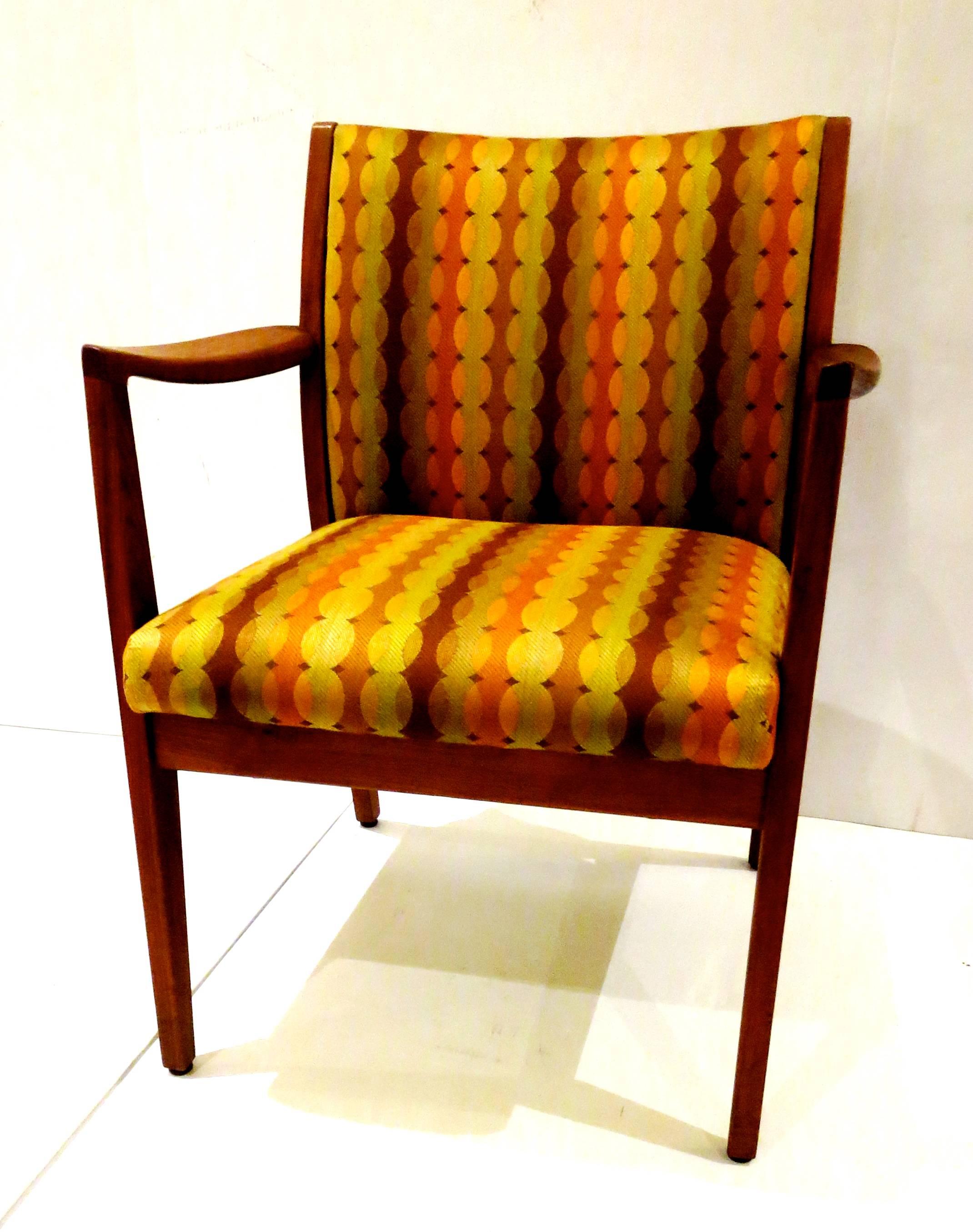 Mid-Century Modern American Walnut Upholstered Armchair In Excellent Condition In San Diego, CA