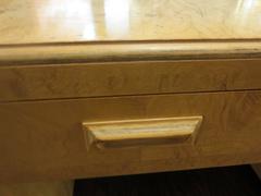 Striking Massive Executive Large Burlwood Desk by Henredon Scene Two