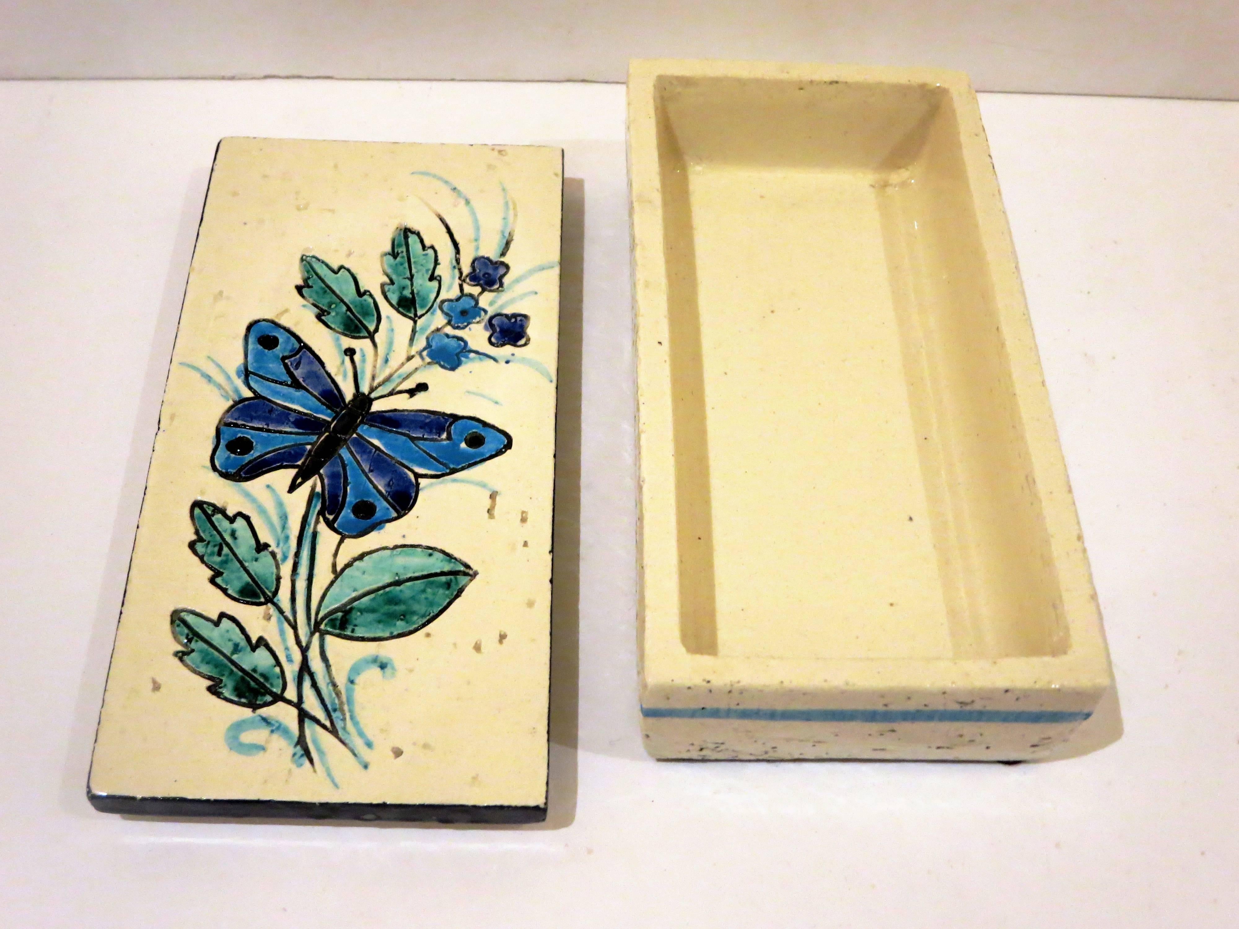 1950s Hollywood Regency Italian Ceramic Jewelry Box by Rosenthal In Excellent Condition In San Diego, CA