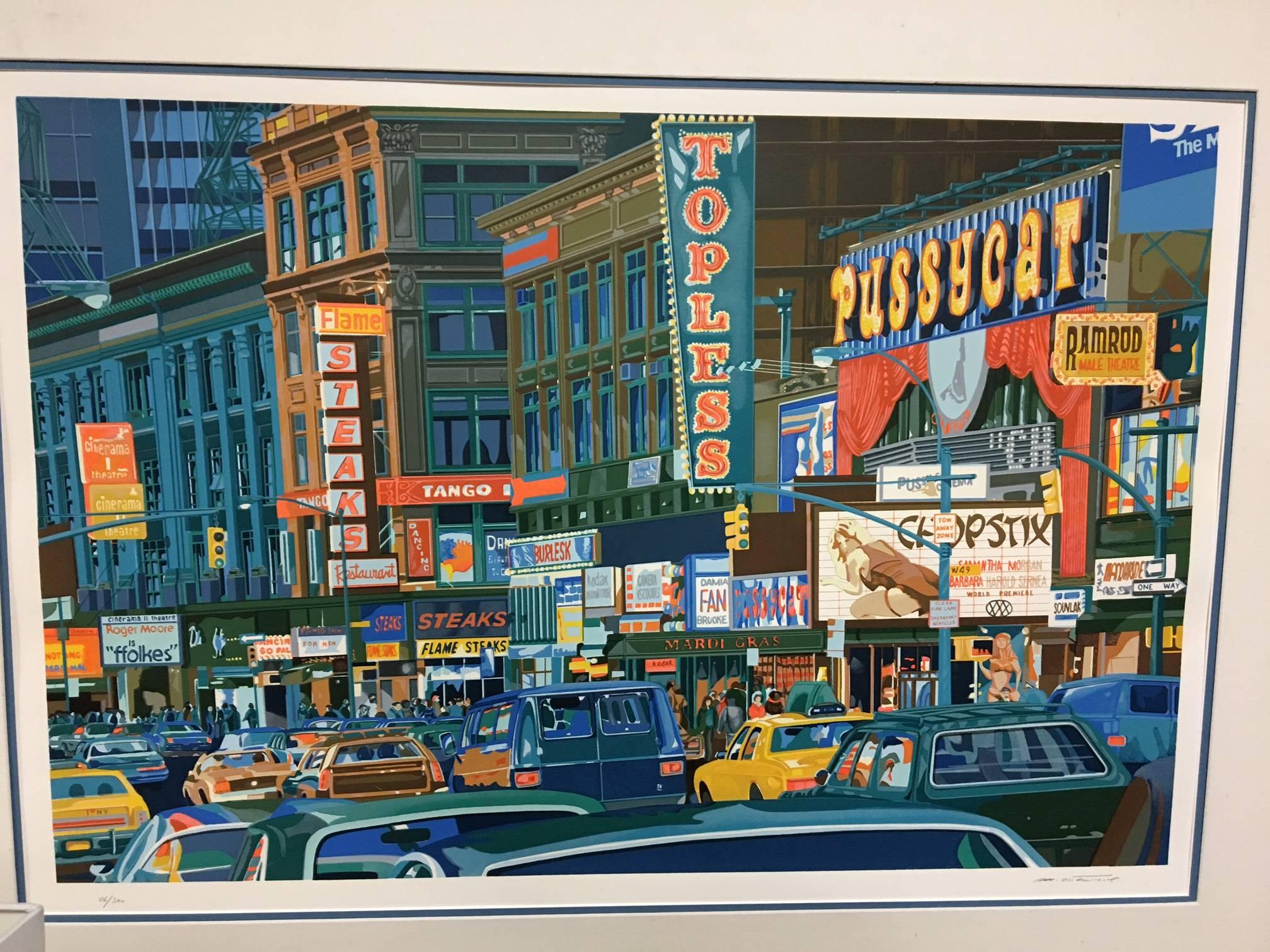 Signed hand-pulled color serigraph measuring 29