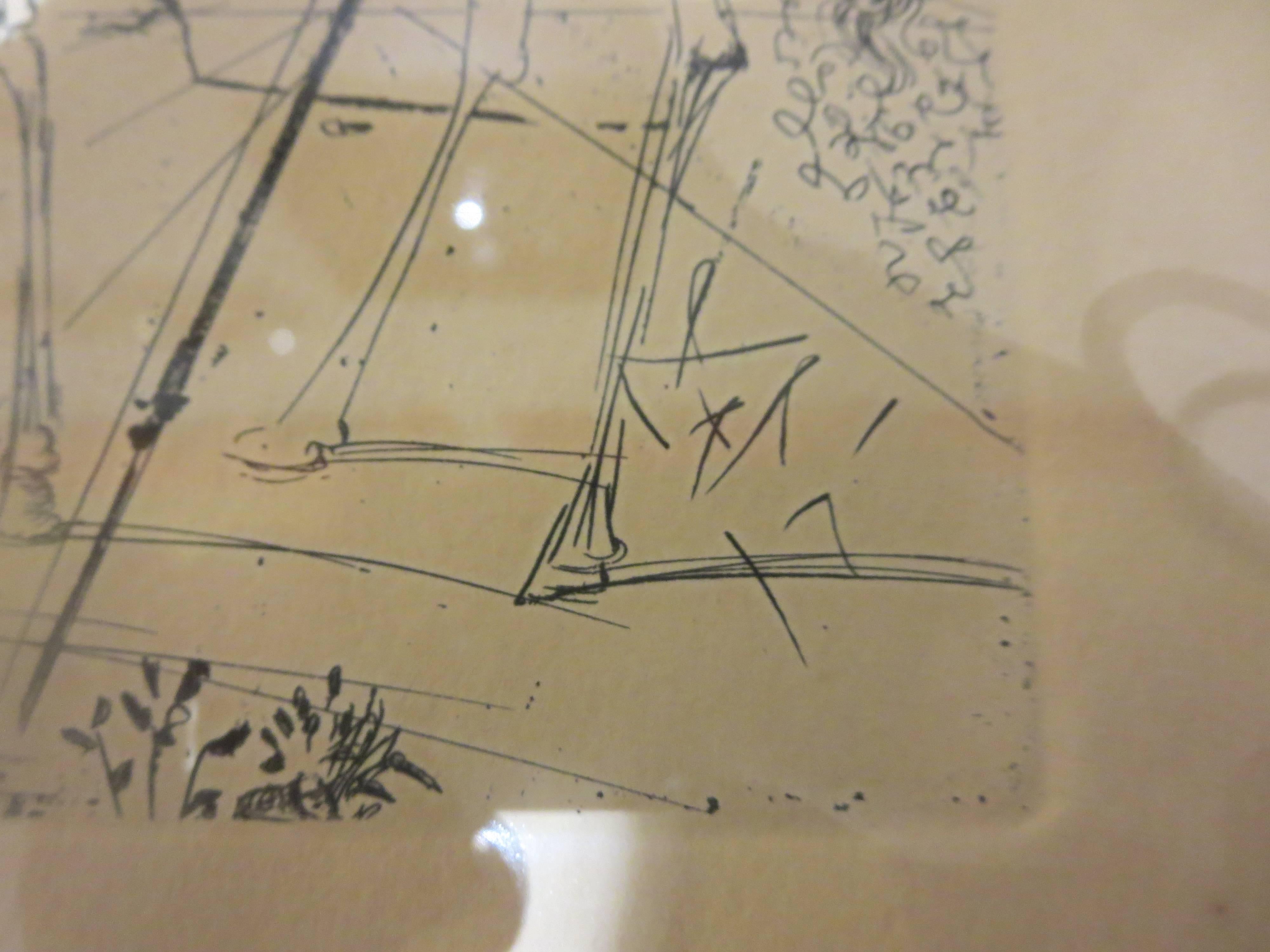 1960er Salvador Dali Don Quixote Original-Radierung, signiert in der Platte COA (Hollywood Regency)