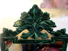Striking Large Hollywood Regency Mirror in a Green Malachite Finish