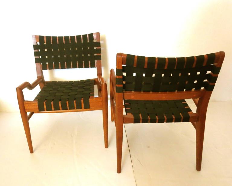 Striking Pair of Petite Club Chairs by John Keal for Brown Saltman at