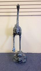 Bronze Chinese Crane Standing on Heavenly Lo Shu Tortoise Dragon Statue