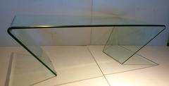 Striking Molded Glass Geometric Italian Coffee Table