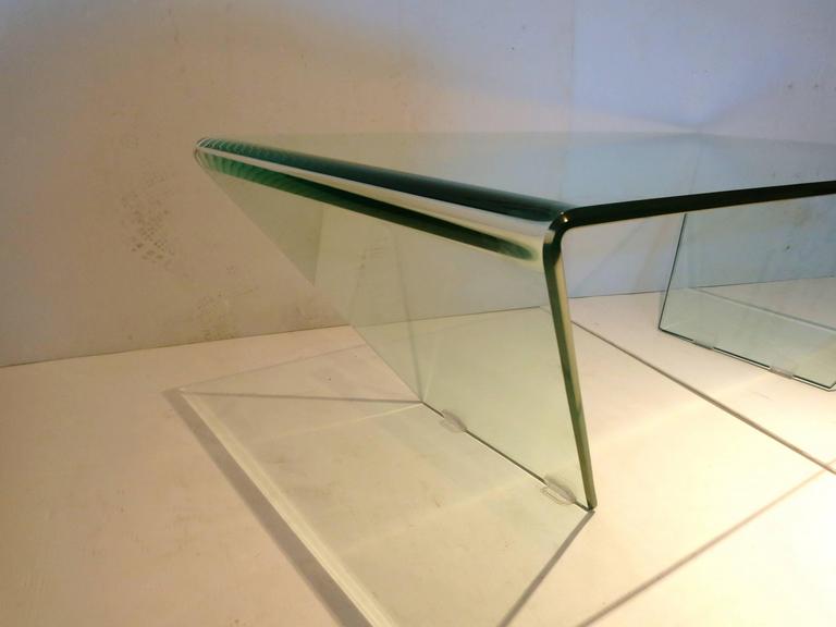 Striking Molded Glass Geometric Italian Coffee Table at 1stDibs