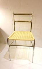 Five Single Gio Ponti Style Chrome "Superleggera" Style Dining Chairs