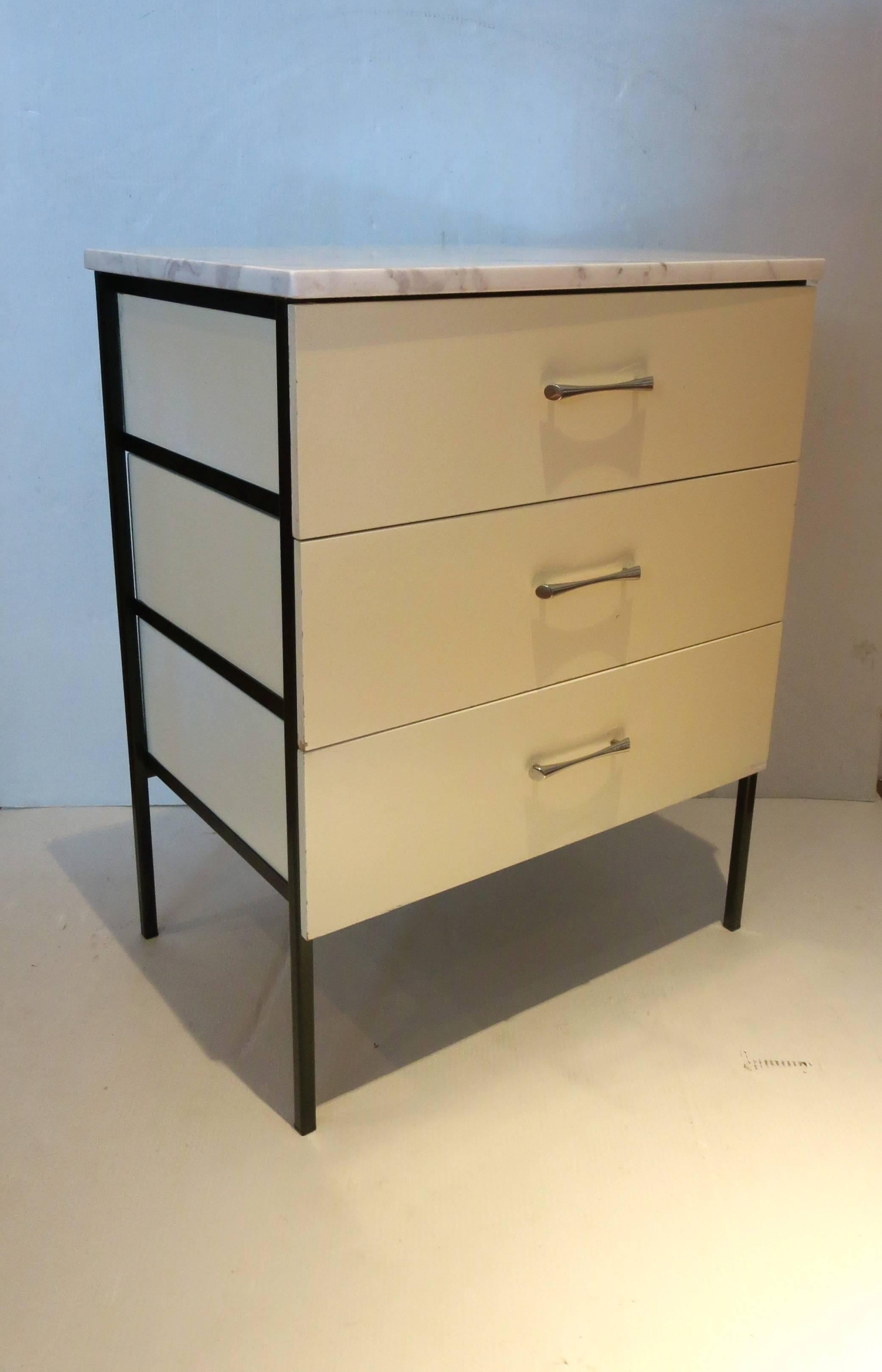Mid-Century Modern Rare Set of 1950s Petite Dressers Dreswith Marble Top by Vista of California