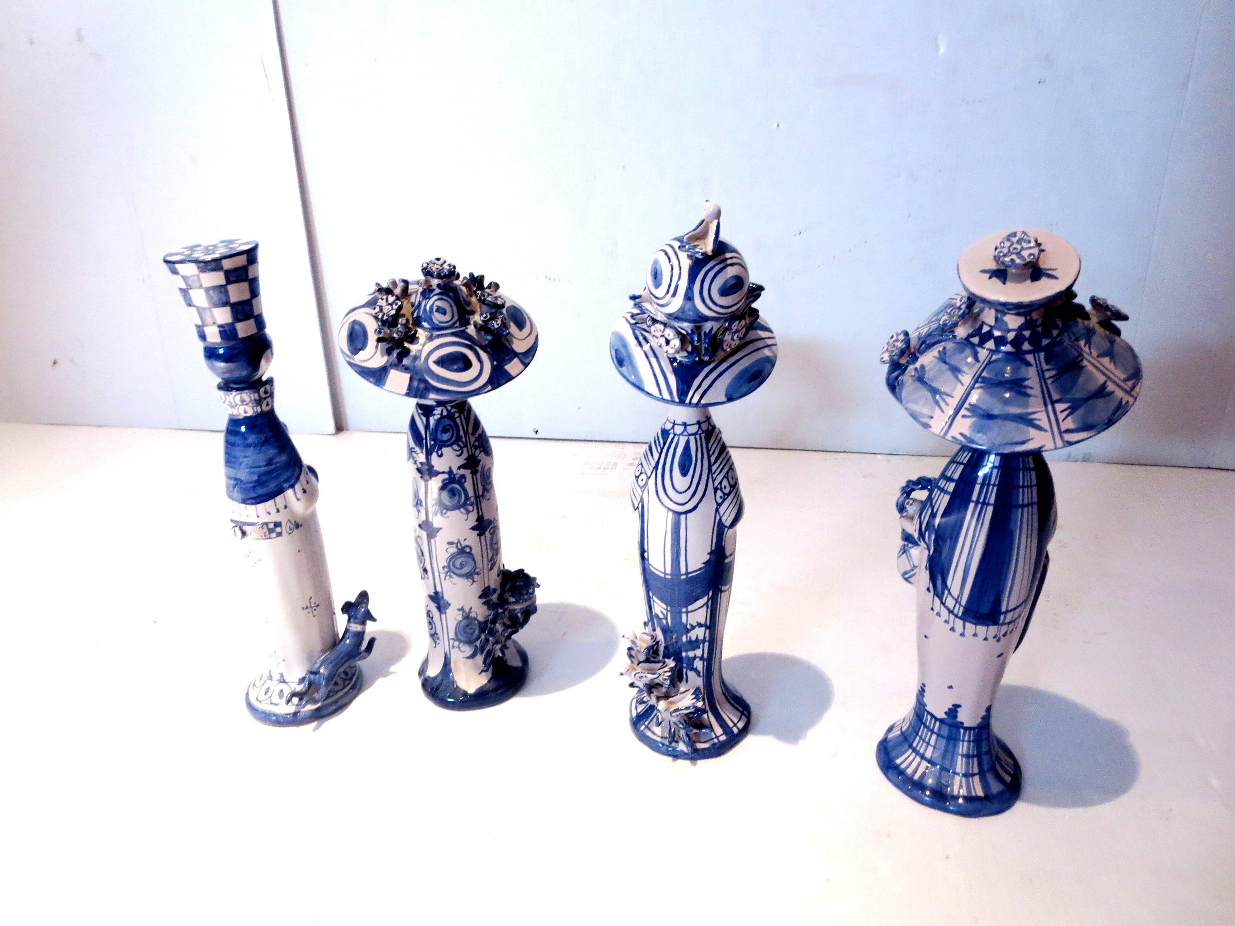Scandinavian Modern Rare Set of Four Seasons Complete Porcelain Figurines by Bjorn Wiinblad