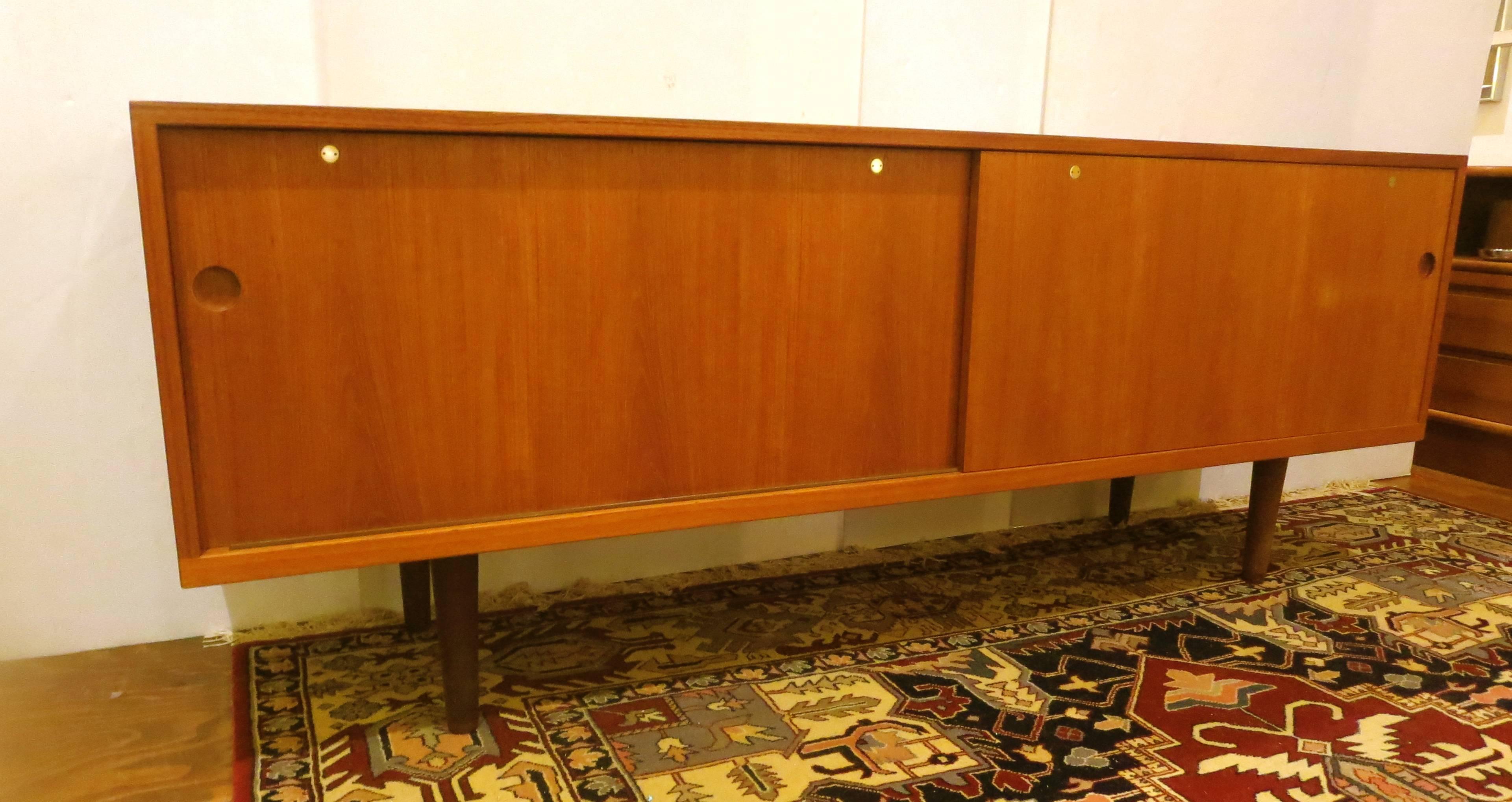 Scandinavian Modern Danish Modern Teak Long Credenza by Hans Wegner for Ry Furniture