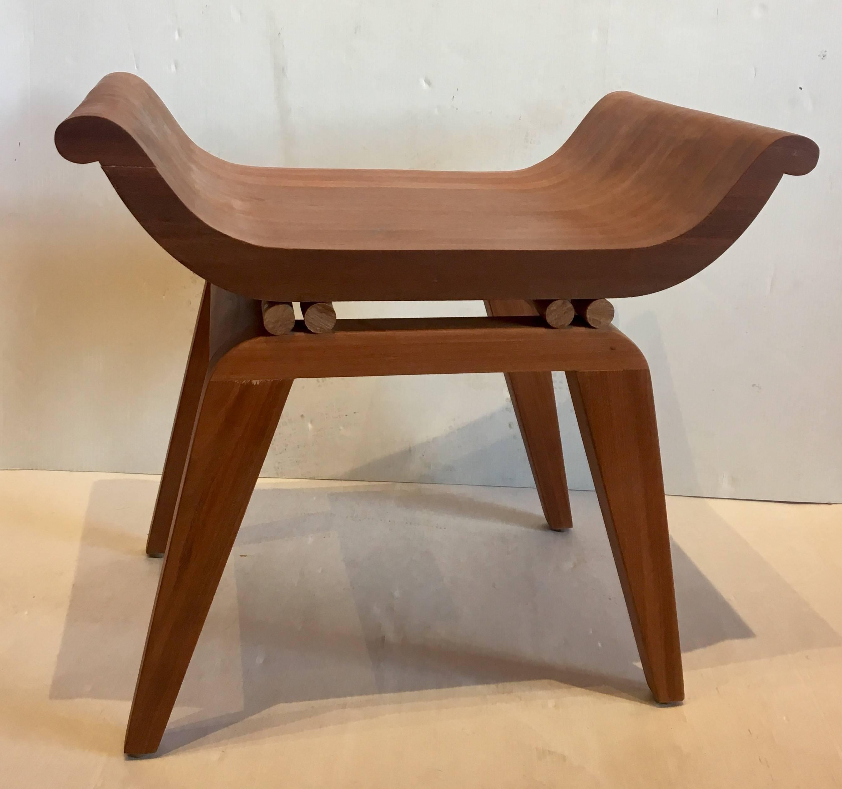 Nicely done solid Mahogany single stool, made in Mexico stamped on the bottom, circa 1970s solid and sturdy original finish, well done piece heavy nice lines.