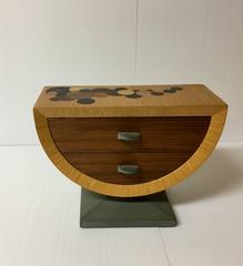 Handmade Mixed Woods and Slate Base Tabletop Jewelry Box
