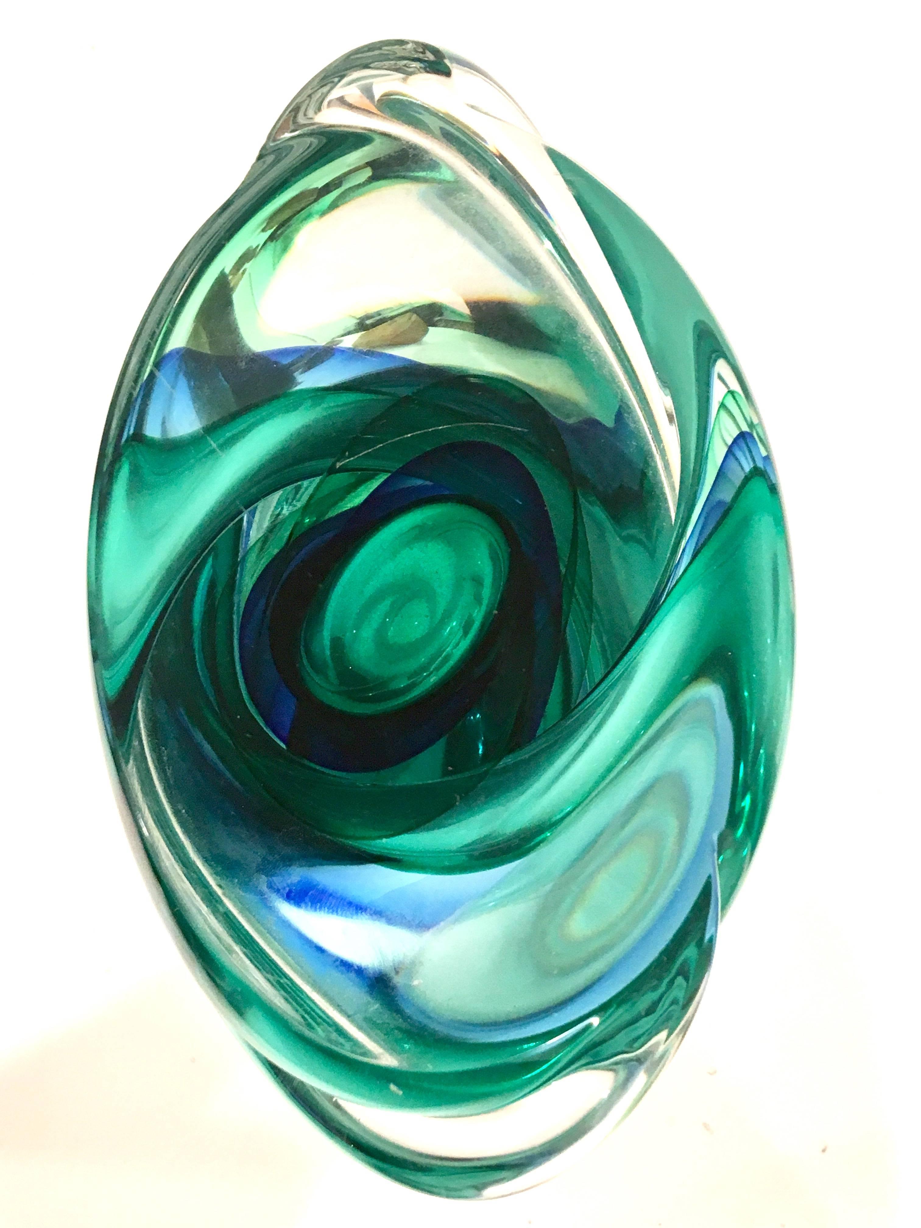 1950s, Italian, Luciano Gaspari, Seguso Murano Sommerso Organic Glass Vase In Excellent Condition In San Diego, CA