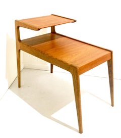 Danish Modern Teak and Oak Step End Table