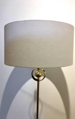 Art Deco Polished Brass Floor Lamp by the Rembrandt Lamp Company