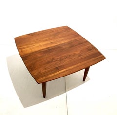 American Midcentury Solid Walnut Square Coffee Table California Design