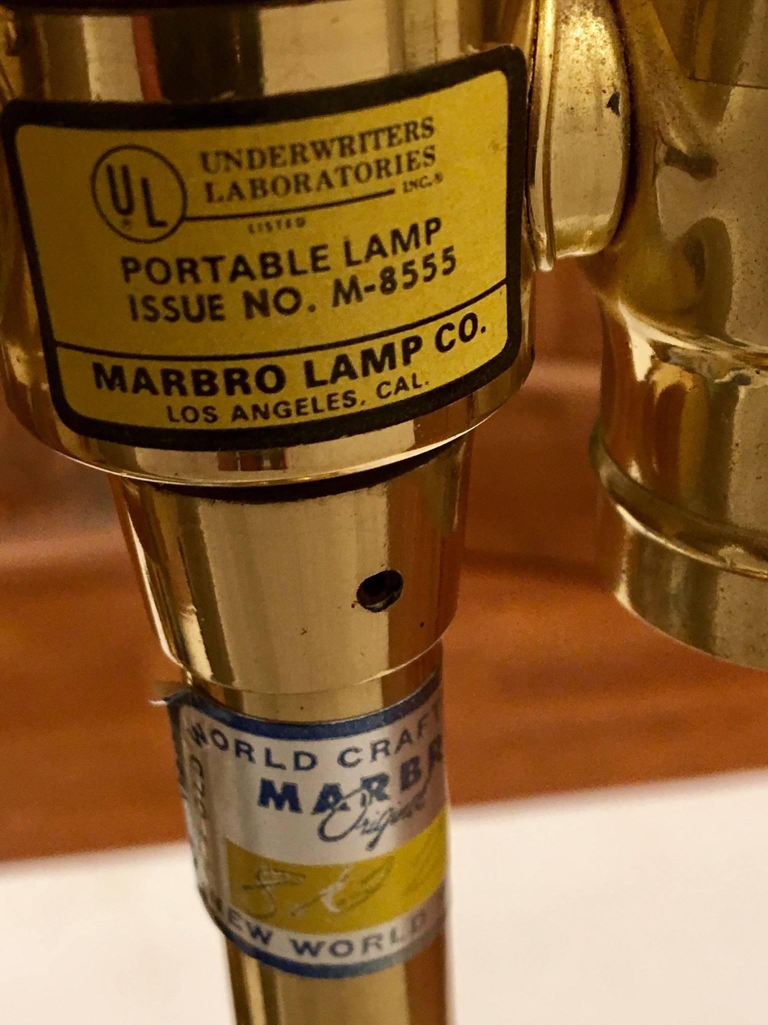 Pair of Tall Brass Urn Table Lamps by Marbro Lamp Company In Good Condition In San Diego, CA