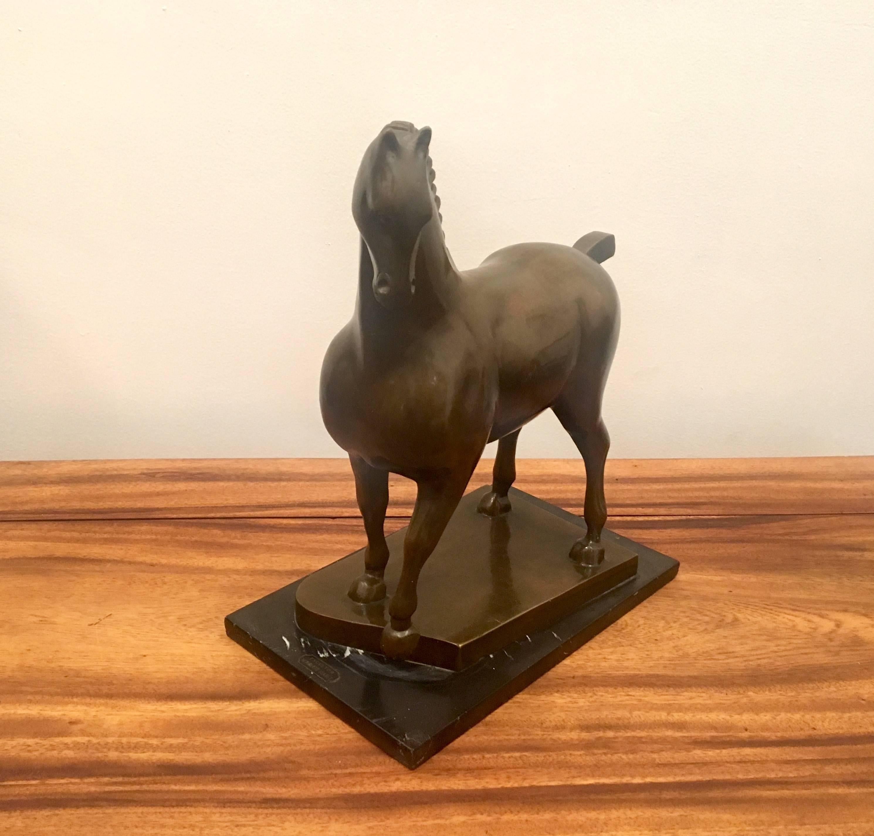 Mid-Century Modern Massive Modernist Bronze Horse by Mexican Artist Heriberto Juarez
