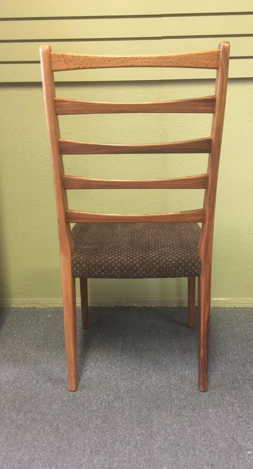 Set of Six High Ladder Back Rosewood Dining Chairs by Svegards Markaryd  In Good Condition In San Diego, CA