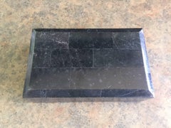 Vintage Tessellated Black Stone Box by Renoir Designs