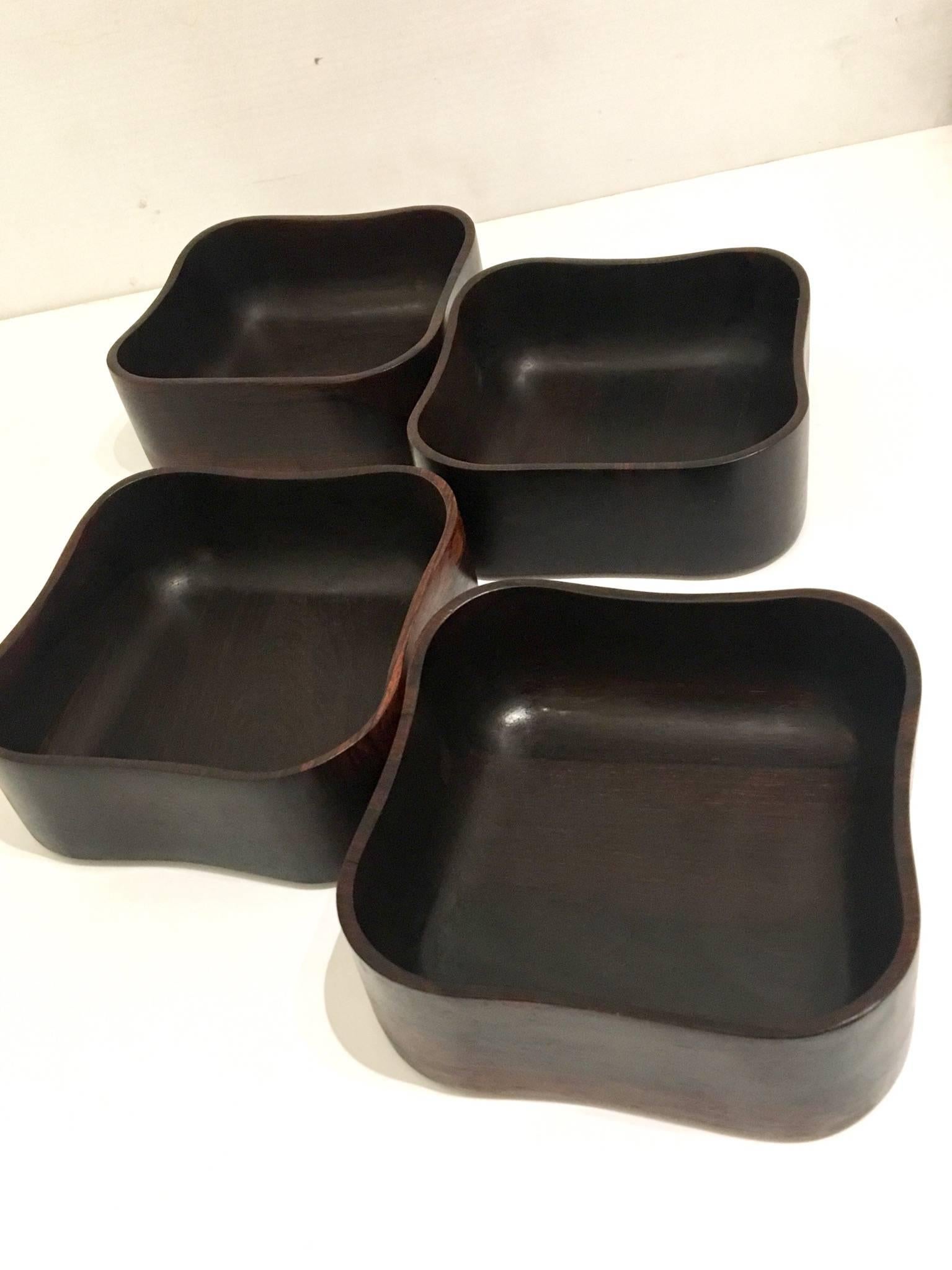 Danish Modern Solid Rosewood Rare Salad Set by Laurids Lonborg In Good Condition In San Diego, CA