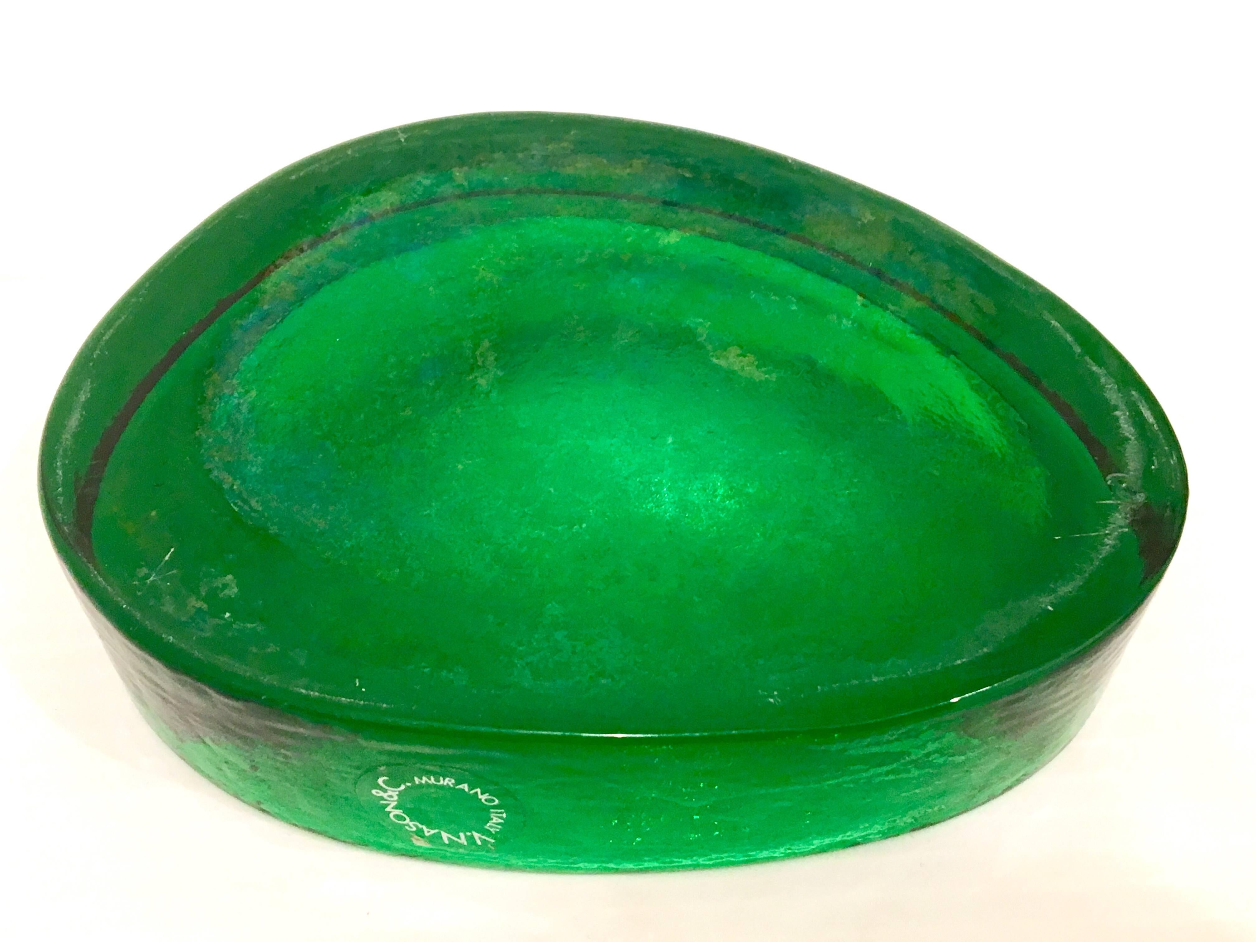 20th Century Italian Murano Freeform Glass Dish or Bowl by Vincenzo Nason