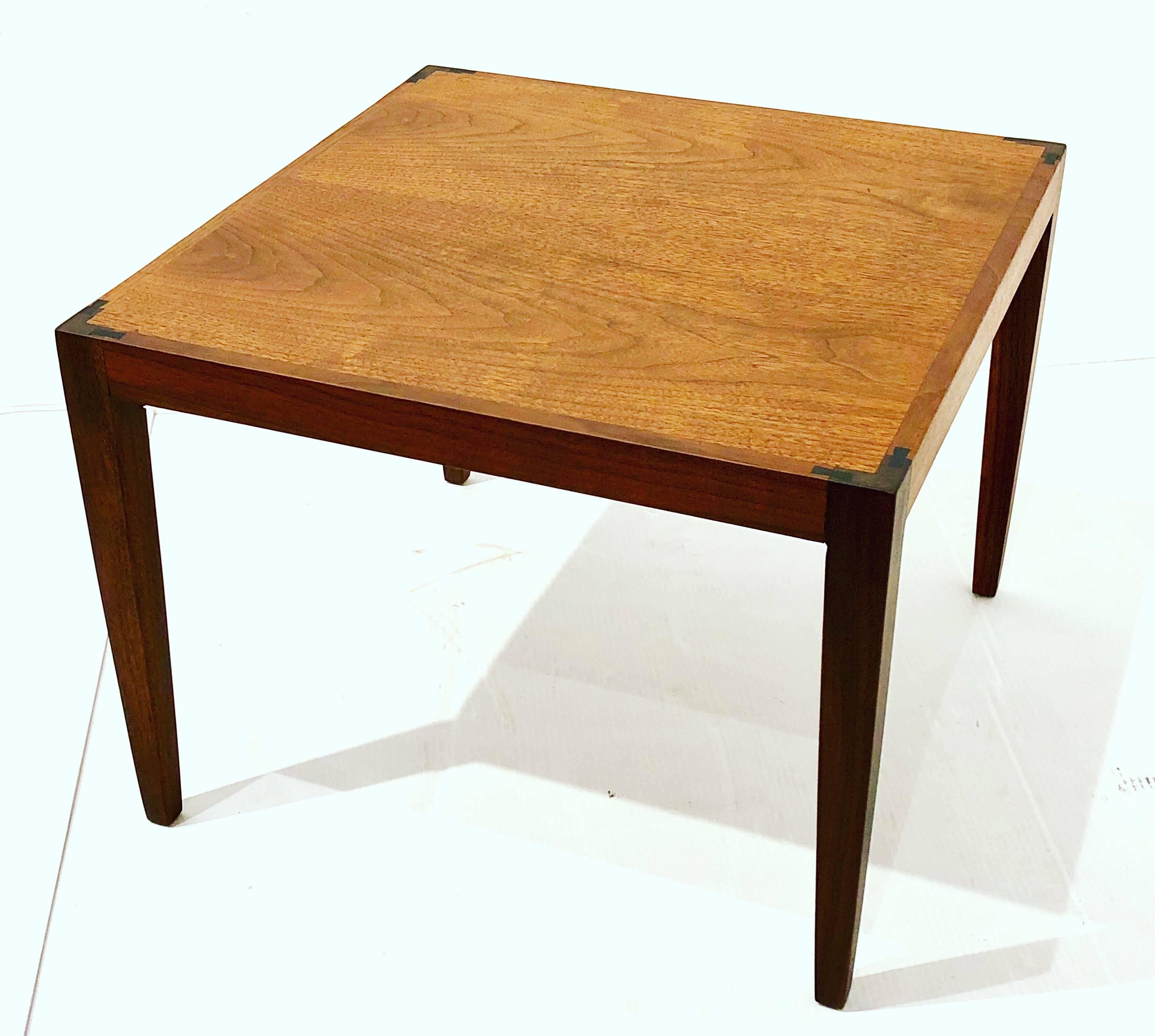 Danish Modern Teak Petite Cocktail Table with Rosewood Bow Tie Detail 2