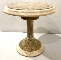 Elegant Two-Tone Cocktail Table in Tessellated Marble by Maitland Smith