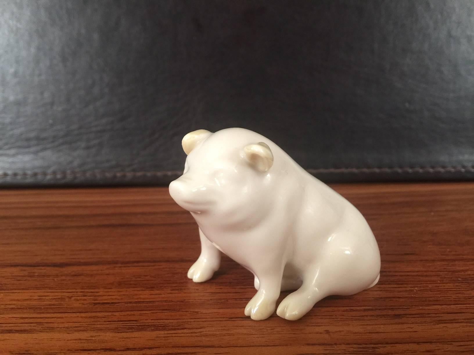 Porcelain Miniature Pig by Belleek In Excellent Condition In San Diego, CA