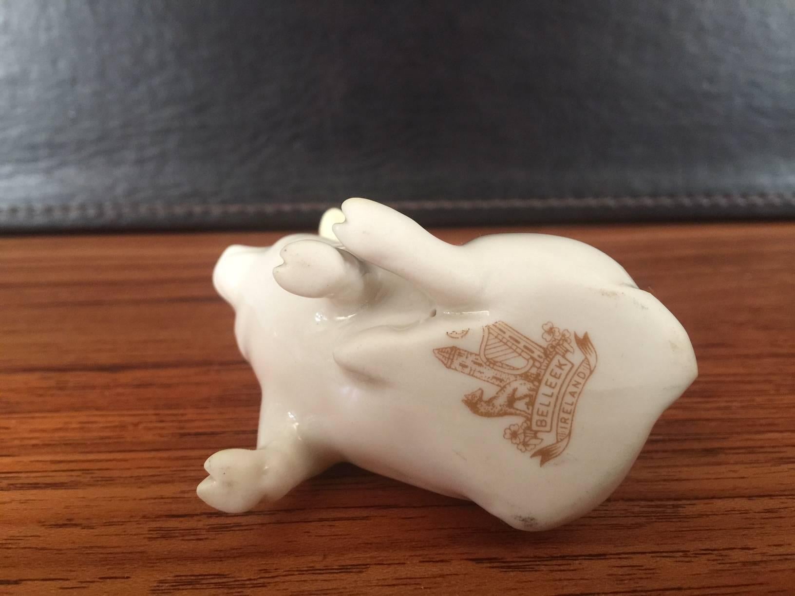 20th Century Porcelain Miniature Pig by Belleek