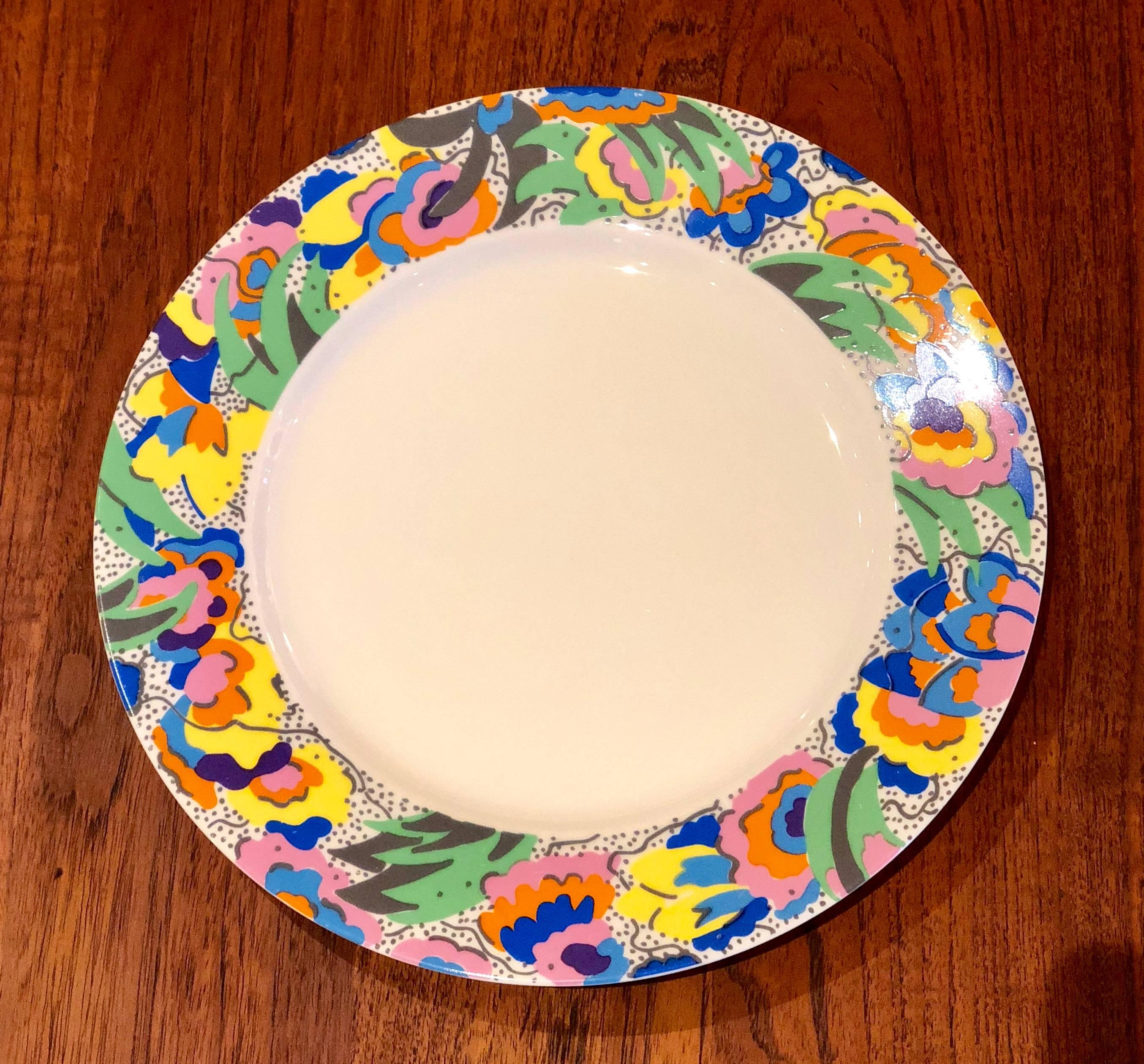 A very rare porcelain charger plate designed by George Sowden for Swid Powell, called Rio, excellent condition no chips or cracks.