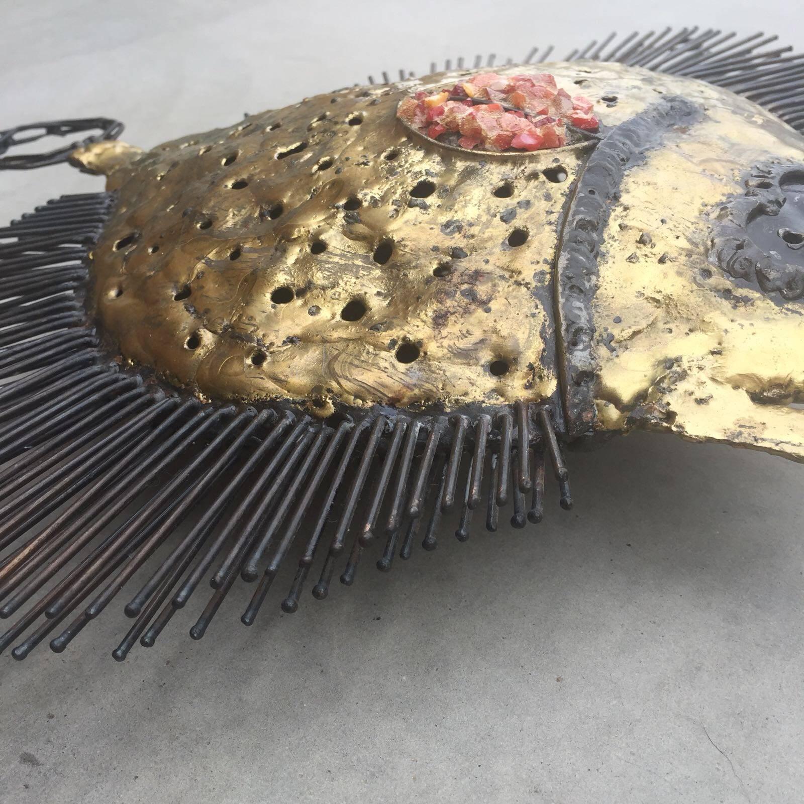 Brutalist Hanging Fish Sculpture by Studio Emaus In Excellent Condition In San Diego, CA