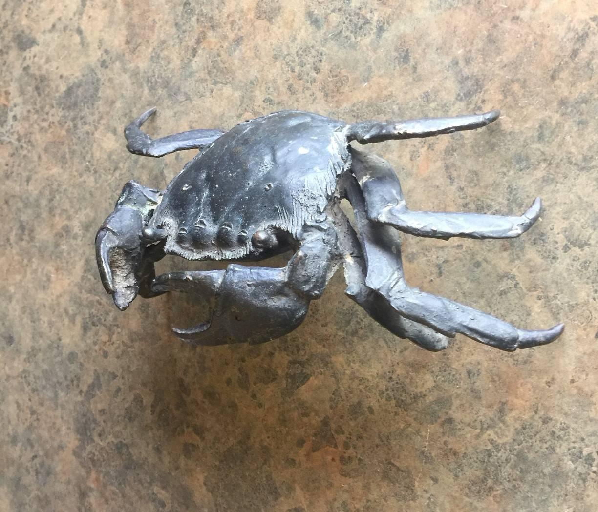 20th Century Vintage Bronze Articulated Crab Sculpture