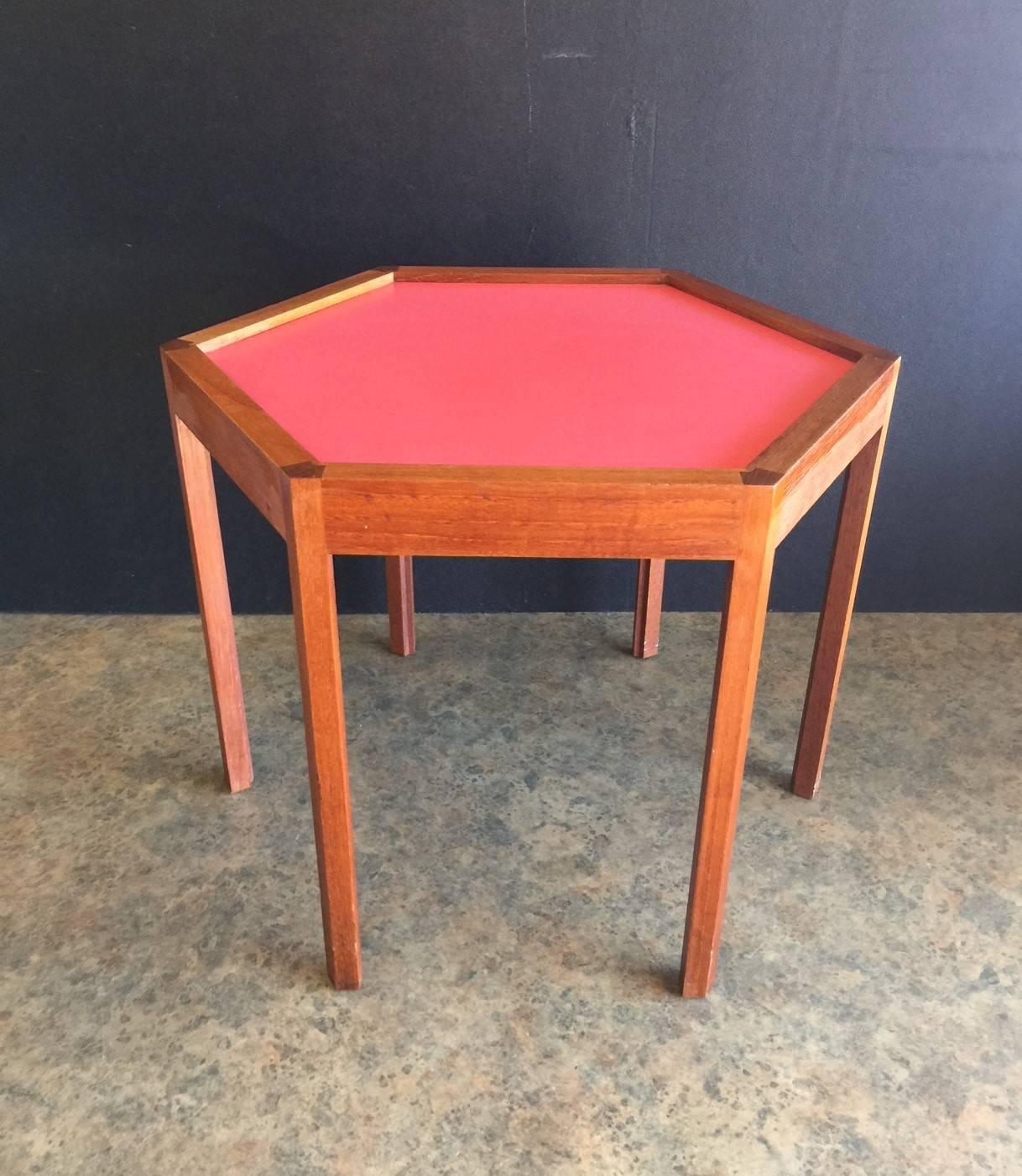 Mid-Century Modern Octagonal Teak Side Table by Hans Andersen