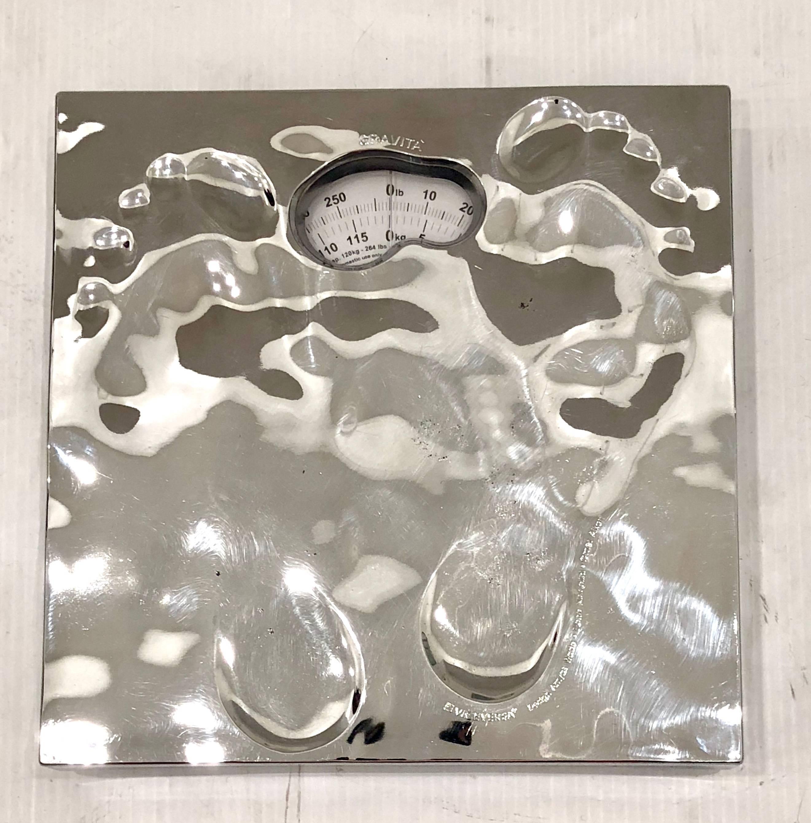 American Postmodern Chrome Finish Rare Weight Scale with Molded Footprint