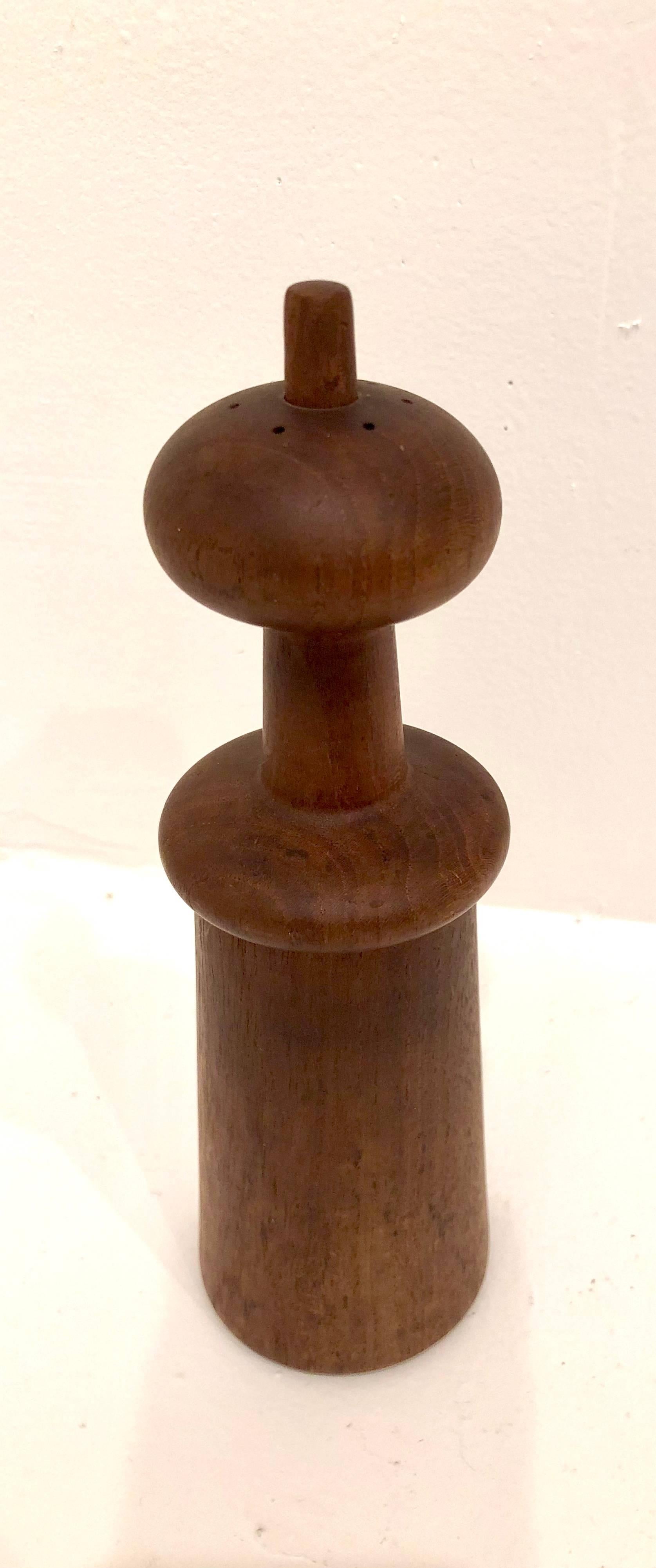 Early production on this solid teak salt and peppermill designed by Quistgaard for Dansk, beautiful design.